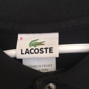 Lacoste black long sleeve polo